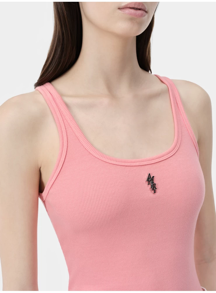 Amiri WOMEN - WOMEN'S AMIRI STACKED RIBBED TANK - Flamingo Pink
