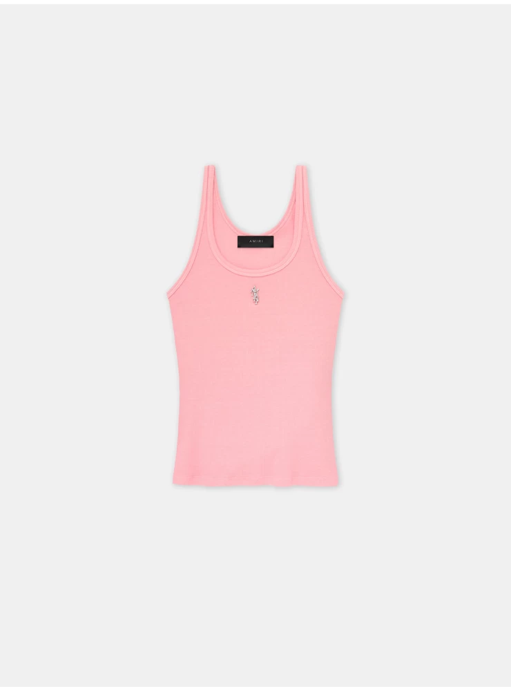 Amiri WOMEN - WOMEN'S AMIRI STACKED RIBBED TANK - Flamingo Pink